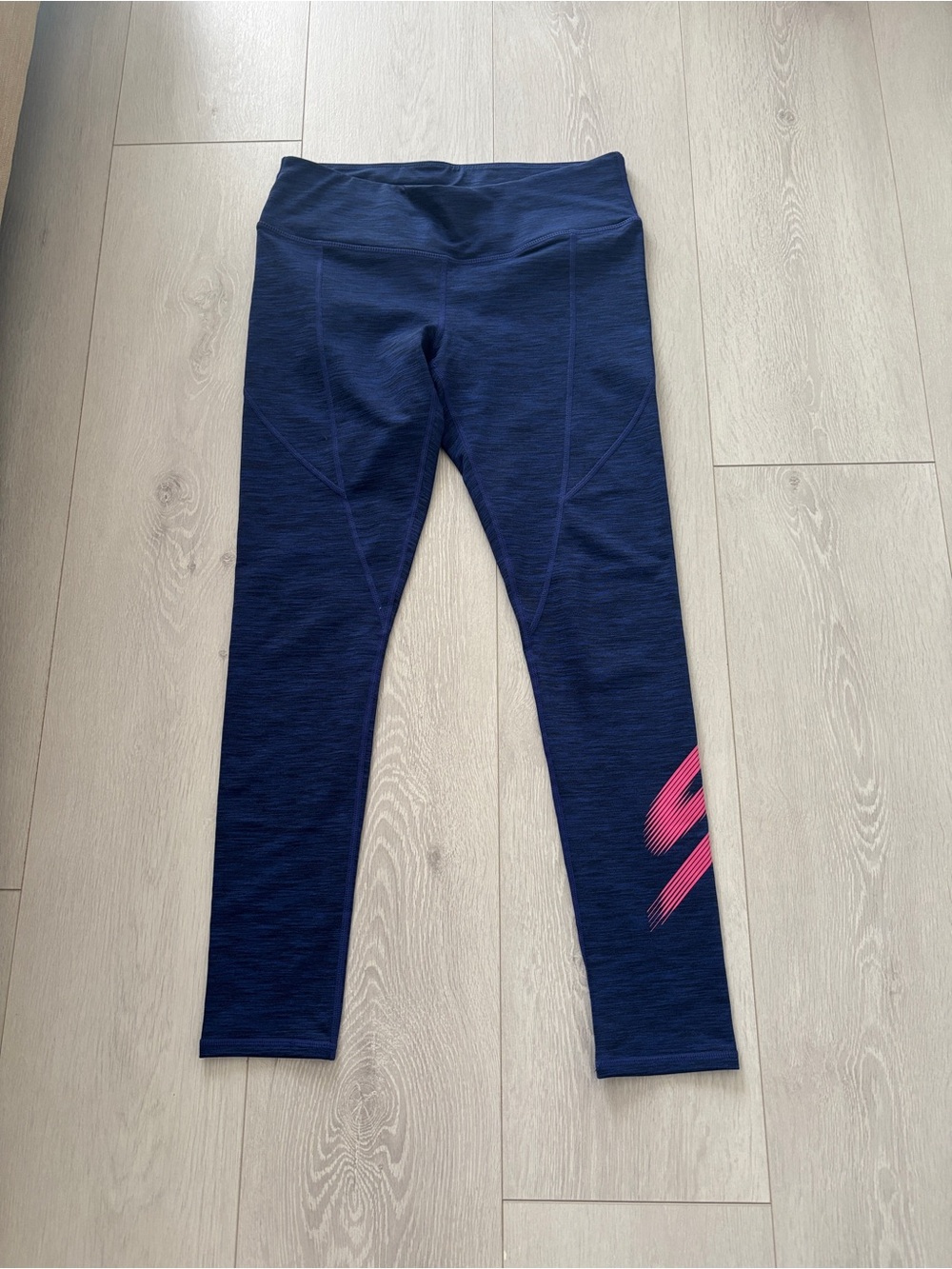 Skechers Royal Blue Performance Leggings with Pink Logo Tab